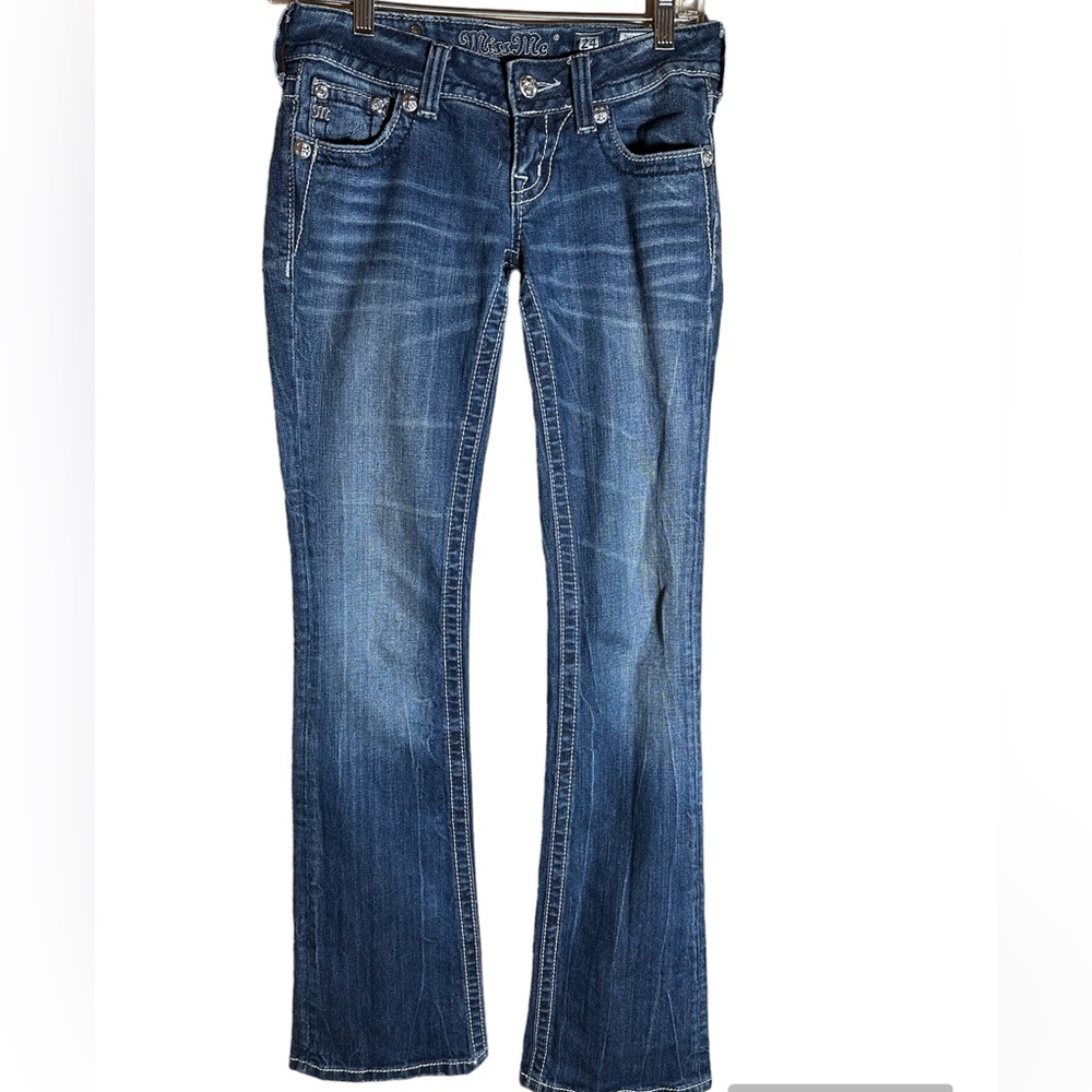 Miss Me Women's Boot Cut Jeans - Dark Blue Wash